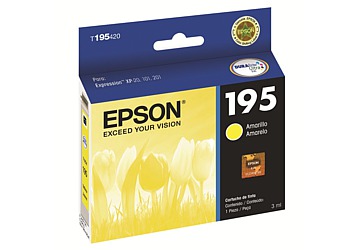 Cartucho Inkjet Epson T195420-AL amarillo, compatible con Expression XP-101/ XP-201 / XP-211, original. Rendimiento 210 paginas 