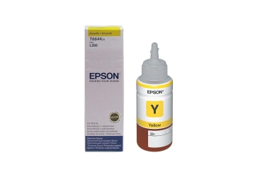 Botella de tinta Epson T664420 amarillo, compatible con L110, L200, L210, L350, L355, L555, original. Rendimiento 6500 paginas aprox. Contenido 70 ml