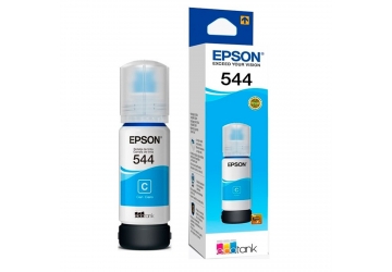 Botella de tinta Epson T544220 cyan, compatible con L3110, L3150,L5190, original. Rendimiento 7500 paginas aprox. Contenido 70 ml