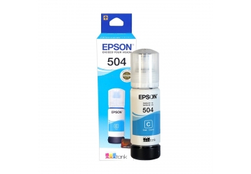 Botella de tinta Epson T504220 cyan, compatible con EcoTank L4150, L4160, L6161, L6171, L6191, original. Rendimiento 6000 paginas aprox. Contenido 70 ml