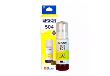 Botella de tinta Epson T504420 amarillo, compatible con EcoTank L4150, L4160, L6161, L6171, L6191, original. Rendimiento 6000 paginas aprox. Contenido 70 ml