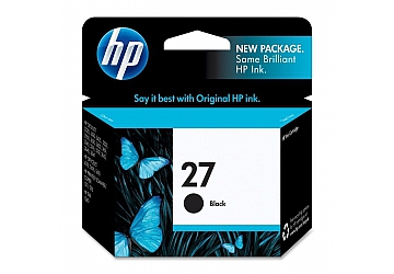 Cartucho Inkjet HP C8727A (#27) negro, compatible con DeskJet 3320C, 3325, 3420C, 3425, 3535C, 3550C, 3650C, 3745, 3845, 5550C, 5551, 5552, 450 mobile, DeskJet PSC 1215, 1315, 2105, 2108, 2110, 2150, 2210, OfficeJet 5610, 5610v, 5610xi, 6110, PhotoSmart 7150, 7350, 7550, original, rendimiento 220 páginas aprox., contenido 10 ml.