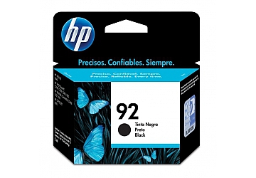 Cartucho Inkjet HP C9362WL (#92) negro, compatible con DeskJet 5440, 5440V, 5440XI, DeskJet PSC 1510, 1510V, 1510XI, PhotoSmart 7850, PhotoSmart C3180, OfficeJet 6310, original, rendimiento 210 páginas aprox., contenido 5 ml.
