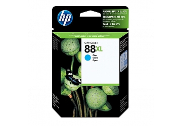 Cartucho Inkjet HP C9391AL (#88XL) cyan, compatible con OfficeJet Pro K5400 (serie), Color K550 (serie), K8600 (serie), Color K8600 (serie), L7580, L7590, L7680, L7780, original, rendimiento 1830 páginas aprox., contenido 17.1 ml.