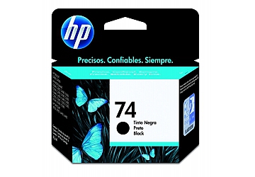 Cartucho Inkjet HP CB335WL (#74) negro, compatible con DeskJet D4260, PhotoSmart C4240, C4250, C4280, C4285, C4345, C4380, C4385, C4440, C4450, C4480, C5240, C5250, C5280, C5580, D4360, D5345, D5360, OfficeJet J5750, J5780, J6450, J6480, original,  contenido 4.5 ml.