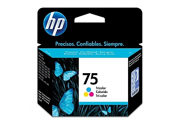 Cartucho Inkjet HP CB337WL (#75) color large, compatible con DeskJet D4260, PhotoSmart C4240, C4250, C4280, C4285, C4345, C4380, C4385, C4440, C4450, C4480, C5240, C5250, C5280, C5580, D4360, D5345, D5360, OfficeJet J5750, J5780, J6450, J6480, original,  contenido 3.5 ml.