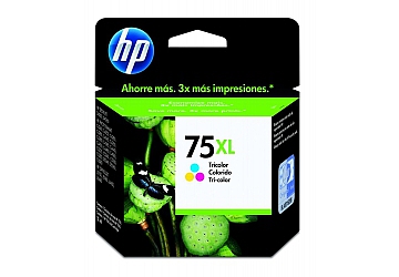 Cartucho Inkjet HP CB338WL (#75XL) color large, compatible con DeskJet D4260, PhotoSmart C4240, C4250, C4280, C4285, C4345, C4380, C4385, C4440, C4450, C4480, C5240, C5250, C5280, C5580, D4360, D5345, D5360, OfficeJet J5750, J5780, J6450, J6480, original,  contenido 12 ml.