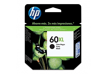 Cartucho Inkjet HP CC641WL (#60XL) negro, compatible con DeskJet D1658, D1660, D1663, D1668, D2530, D2545, D2560, D5560, F4240, F4250, F4280, F4480, PhotoSmart C4780, C4680, original, rendimiento 600 copias aprox, contenido 12 ml.