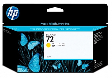 Cartucho Inkjet HP C9373A (#72) amarillo, compatible con DesignJet T610,  T1100, original, contenido 130 ml.