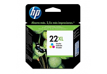 Cartucho Inkjet HP C9352CL (#22) color alta capacidad, compatible con DeskJet D1320, D1330, D1360, D1420, D1445, D1455, D1460, D2320, D2330, D2345, D2360, D2430, D2445, D2460, F335, F340, F350, F380, F1100, F2110, F2140, F2180, F4135, F4140, F4180, 3910, 3915, 3930, 1560, F2280, 3920, 3940, 3940V, DeskJet PSC 1410, 1410V, 1410XI, OfficeJet J3680, 4315, 5605, 5610, Fax 1250, 3180, original, rendimiento 450 páginas aprox. Contenido 11 ml