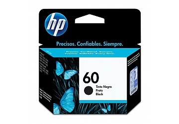 Cartucho Inkjet HP CC640WL (#60) negro, compatible con DeskJet D1658, D1660, D1663, D1668, D2530, D2545, D2560, D5560, F4240, F4250, F4280, F4480, PhotoSmart C4780, C4680, original, rendimiento 200 copias aprox.