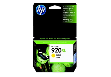 Cartucho Inkjet HP CD974AL (#920XL) amarillo, compatible con OfficeJet 6500, OfficeJet 6500 Wireless, OfficeJet 6000 Printer, original, contenido 6 ml.