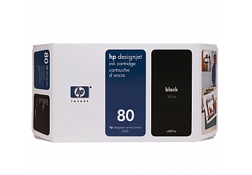 Cartucho Inkjet HP C4871A (#80) negro, compatible con DesignJet 1050 / 1055, original, contenido 350 ml.