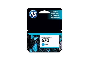 Cartucho Inkjet HP CZ114AL (#670) cyan, compatible con Deskjet 3525 / Deskjet 4615 / Deskjet 4625 / Deskjet 5525, original, rinde aprox 300 paginas