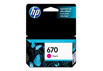 Cartucho Inkjet HP CZ115AL (#670) magenta, compatible con Deskjet 3525 / Deskjet 4615 / Deskjet 4625 / Deskjet 5525, original, rinde aprox 300 paginas