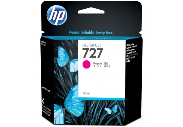 Cartucho Inkjet HP B3P14A (#727) magenta, compatible con DesignjetT920 ePrinter / DesignjetT1500 ePrinter / DesignjetT2500 eMultifunción, original, contenido 40ml