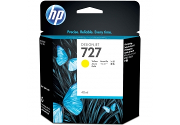 Cartucho Inkjet HP B3P15A (#727) amarillo, compatible con DesignjetT920 ePrinter / DesignjetT1500 ePrinter / DesignjetT2500 eMultifunción, original, contenido 40ml