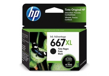 Cartucho Inkjet HP 3YM81AL (#667XL) negro, compatible con DeskJet Advantage 1275 / 2374 / 2375 / 2336 / 2775 / 2776 / 2778 / 2779 / 4175 / 4176 / 6075 / 6078 / 6475 / 6476 original, rinde aprox 480 paginas