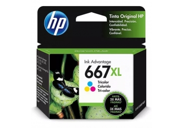 Cartucho Inkjet HP 3YM80AL (#667XL) color, compatible con DeskJet Advantage 1275 / 2374 / 2375 / 2336 / 2775 / 2776 / 2778 / 2779 / 4175 / 4176 / 6075 / 6078 / 6475 / 6476 original, rinde aprox 330 paginas