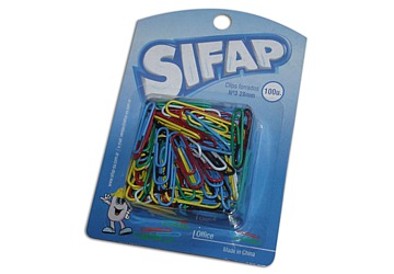 Clips metalicos forrados Nro.4 caja x 100 unidades, colores surtidos