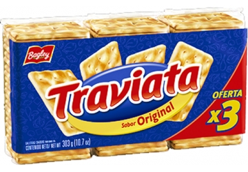 Galletitas Traviata 303grs, pack familiar, pack x 3 unidades