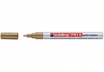 Marcador Edding 791 de tinta permanente opaca cubriente con efecto de laqueado punta redonda fina. Punta 1 - 2 mm