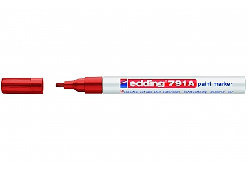 Marcador Edding 791 de tinta permanente opaca cubriente con efecto de laqueado punta redonda fina. Punta 1 - 2 mm