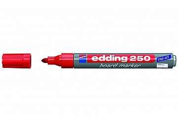 Marcador Edding 350 para pizarra blanca, punta redonda de 1.5 a 3mm, trazo ancho y uniforme, cuerpo de aluminio, recargable, tinta al alcohol. Doble punta para recambiar. 