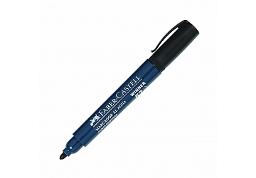 Marcador Faber Castell 57 al agua, punta redonda, trazo uniforme y capuchón con clip, para escribir sobre papel, cartón y madera, inodora, resistente a la luz y al agua, refuerza la intensudad de los colores