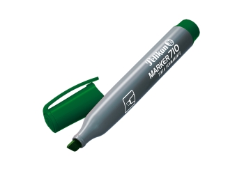 Marcador Pelikan 710 permanente con punta biselada, para escribir sobre cualquier superficie, punta de fibra acrílica de gran resistencia. Tinta al solvente, resistente al agua y de secado instantáneo. Recargable.