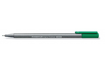 Marcador Triplus Fineliner 334, trazo de 0.3mm con diseño ergonomico triangular que evita el cansancio al escribir. Tinta DRY SAFE: puede permanecer destapado durante días sin secarse.