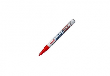 Marcador Uni-Ball de tinta al esmalte con punta fina PX-21 (0.8-1.2mm), para escribir, pintar y marcar en casi todo tipo de materiales, como madera, cuero, vidrio o plástico. Secado rápido con un efecto de laqueado, resistente a la luz, al roce y al calor