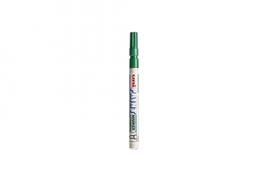 Marcador Uni-Ball de tinta al esmalte con punta fina PX-21 (0.8-1.2mm), para escribir, pintar y marcar en casi todo tipo de materiales, como madera, cuero, vidrio o plástico. Secado rápido con un efecto de laqueado, resistente a la luz, al roce y al calor