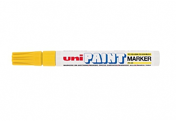 Marcador Uni-Ball de tinta al aceite PX-20, opaco con punta mediana y conica  (2.2-2.8mm) y cónica, para escribir, pintar y marcar en casi todo tipo de materiales, como madera, cuero, vidrio o plástico. Secado rápido con un efecto de laqueado, resistente a la luz, al roce y al calor