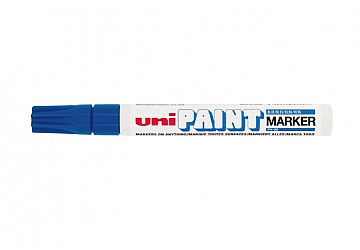 Marcador Uni-Ball de tinta al aceite PX-20, opaco con punta mediana y conica  (2.2-2.8mm) y cónica, para escribir, pintar y marcar en casi todo tipo de materiales, como madera, cuero, vidrio o plástico. Secado rápido con un efecto de laqueado, resistente a la luz, al roce y al calor