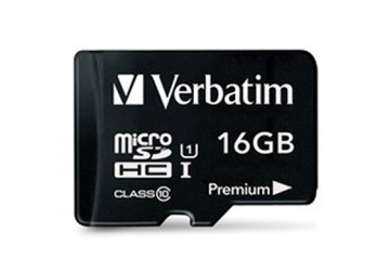 Memoria Micro SD Verbatim de 16 GB clase 10, incluye adaptador