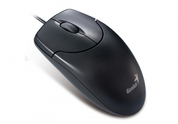 Mouse óptico Genius DX-110 USB. Presición mejorada con motor óptico, elimina partes movibles y acumulación de polvo , 3D Magic-Roller para deslizarse más rápido arriba/abajo izquierda/derecha en Internet o en documentos Windows con diseño ergonómico le brinda comodidad a sus dedos y muñeca  