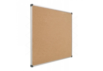 Pizarra de corcho 30 x 45 cm con  marco de plástico, cuerpo de softboard de 10mm. de grosor,sistema de fijación invisible, incluye elementos de fijación a la pared.