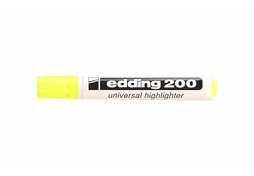 Resaltador Edding 200 punta chanfleada y trazo grueso, apto para escribir sobre papel de fax. Punta 2 - 5 mm