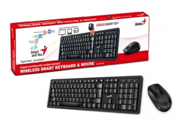 Kit Teclado y Mouse Inalambrico Genius SlimStar KM-8200. Permite trabajar de forma inalámbrica con multiples dispositivos al mismo tiempo. La función anti-interferencias ofrece una confiable transmisión. Permite personalizar las funciones asociadas a las teclas de función.