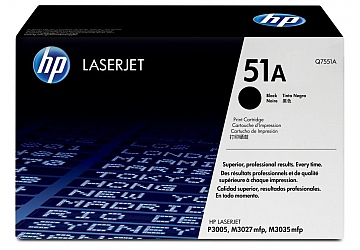 Toner HP Q7551A negro, compatible con LaserJet P3005 (serie) / M3035, original, rendimiento 6500 páginas