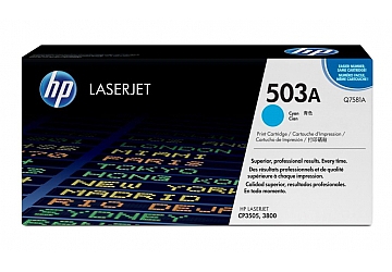 Toner HP Q7581A, compatible con LaserJet Color CP3505 serie / 3800 serie, original, Color cyan, rendimiento 6000 páginas