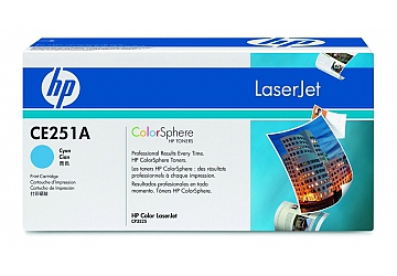 Toner HP CE251A Cyan, compatible con LaserJet CP3520, CP3525, CM3530, original. Rendimiento 7000 paginas aprox 