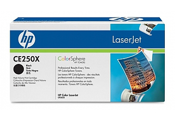 Toner HP CE250X negro, compatible con LaserJet CP3520, CP3525, CM3530, original. Rendimiento 10.500 paginas aprox 