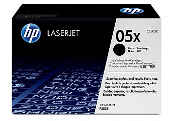 Toner HP CE505X, compatible con LaserJet P2055DN, original, Color negro, rendimiento 6500 páginas.