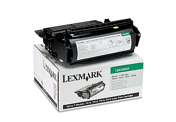 Toner Lexmark 12A5840 negro, compatible con Optra T 610, 612, 614, 616 y sus versiones n y nl, original, rendimiento standar, 10000 páginas