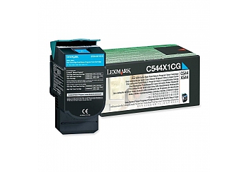 Toner Lexmark C544X1CG cyan, compatible con X544n, X544dn, X544dtn, X544dw, X546dtn, X548de, X548dte, C544n, C544dn, C544dtn, C544dw, C546dtn,  original, alto rendimiento. Aprox 4000 paginas