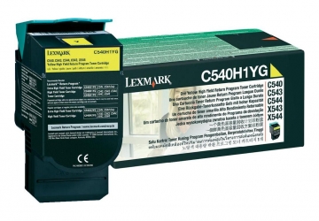 Toner Lexmark C540H1YG amarillo, compatible con X544 (serie), X543dn, X546dtn, X548dte, x548de, C544 (serie), C543dn, C546dtn, C540n, C540dw, original, alto rendimiento. Aprox 2000 paginas